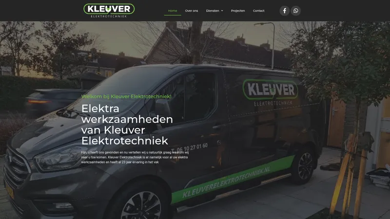 Website van Kleuver Elektrotechniek