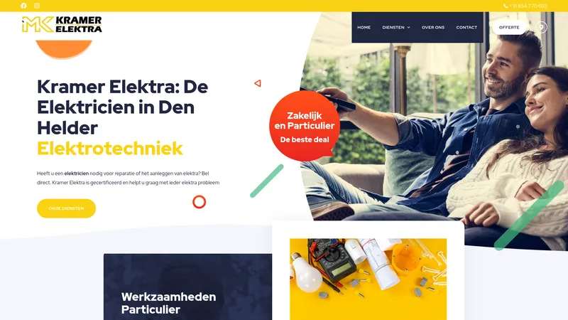 Website van Kramer Elektra B.V.