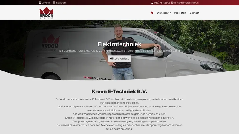 Website van Kroon E-Techniek B.V.