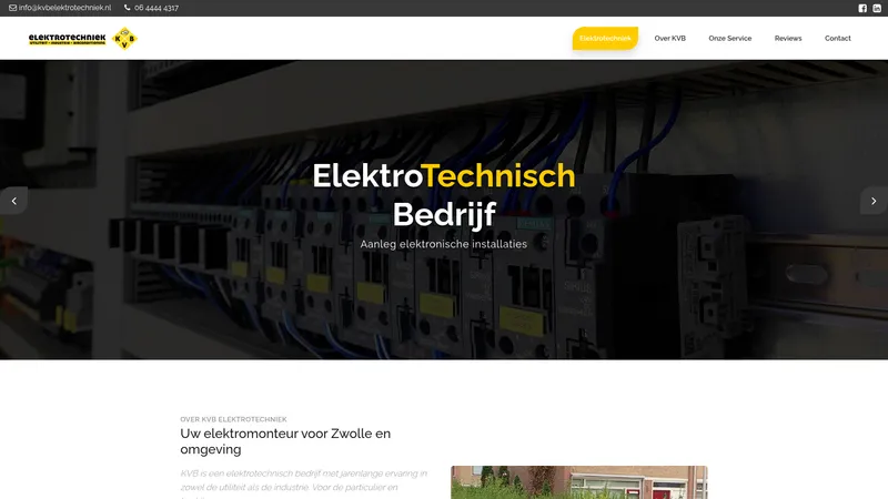 Website van KVB elektrotechniek