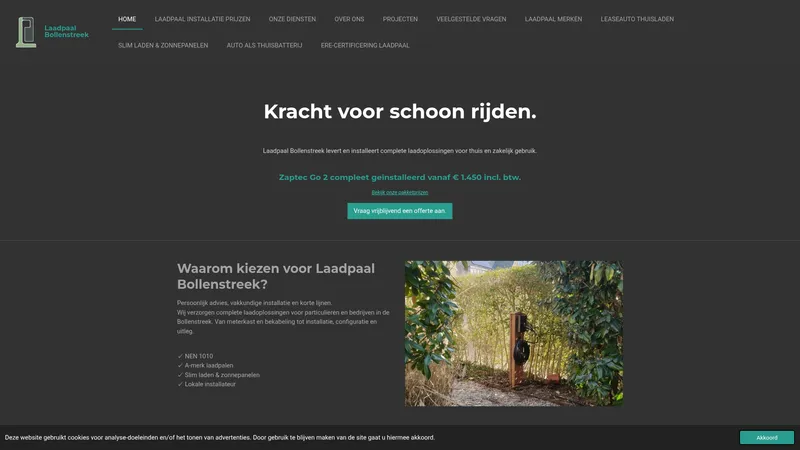 Website van Laadpaal Bollenstreek -Laadpaal Installatie & Elektrotechniek