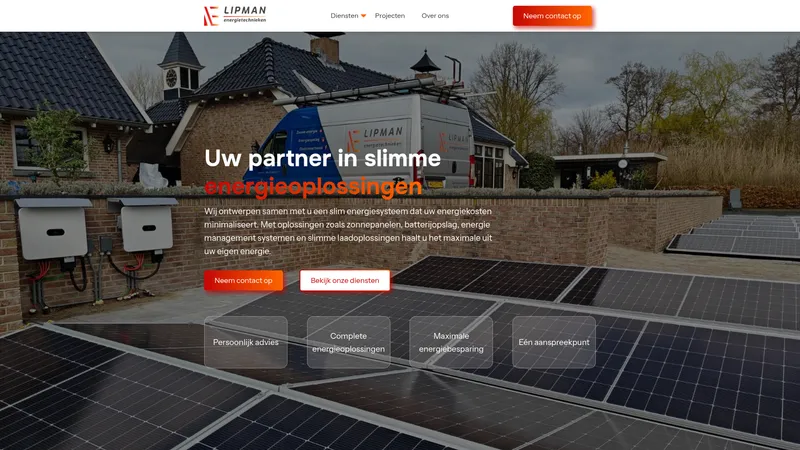 Website van Lipman energietechnieken