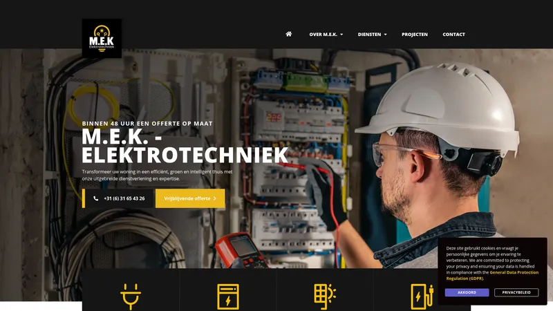 Website van M.E.K. Elektrotechniek