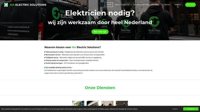Website van Ma Electric Solutions