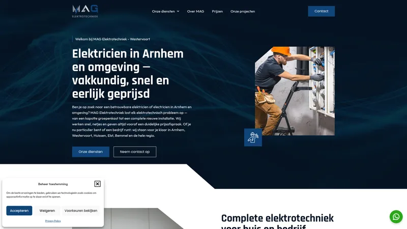 Website van MAG Elektrotechniek