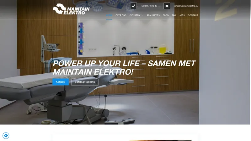 Website van Maintain Elektro Bvba