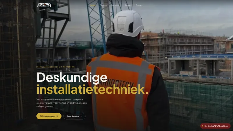 Website van MandoTech Installatie- en Montagetechniek B.V.