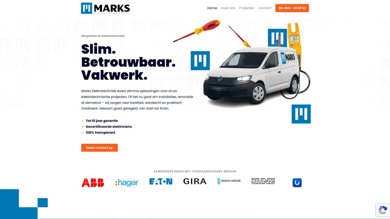 Website van Marks Elektrotechniek