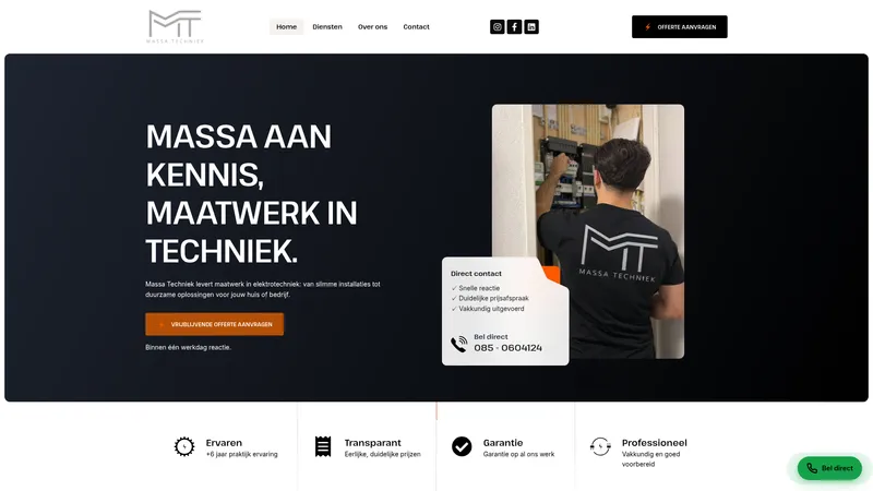Website van Massa Techniek