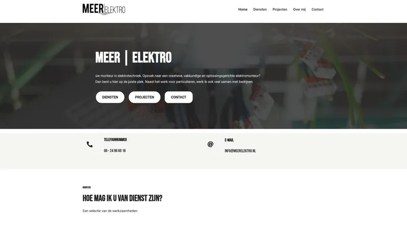 Website van Meer Elektro