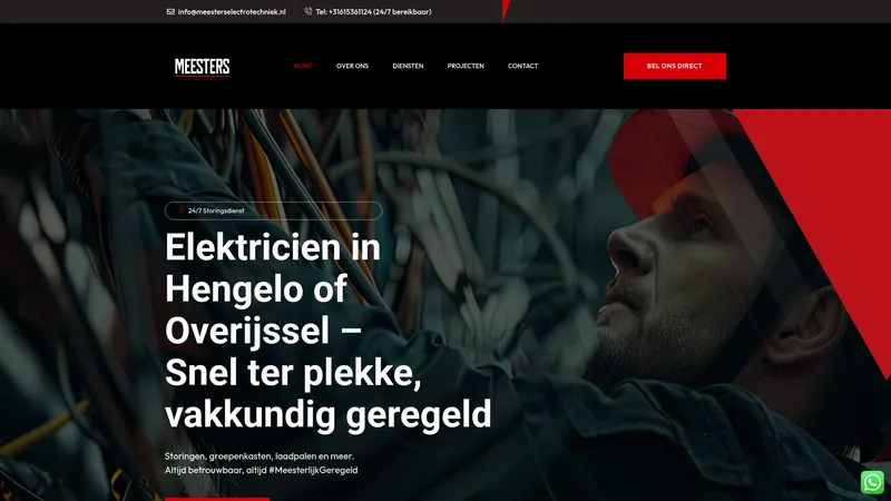 Website van Meesters Elektrotechniek