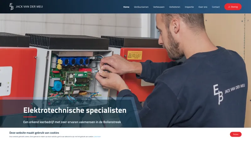 Website van Meij Elektrotechnisch Installatieburo Jack vd