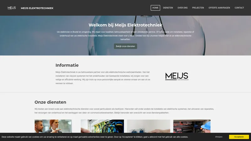 Website van Meijs Elektrotechniek