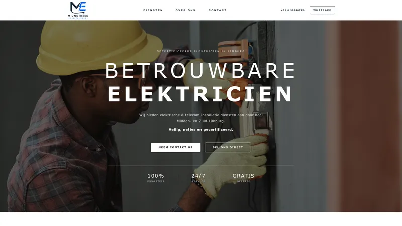 Website van Mijnstreek Elektriciens