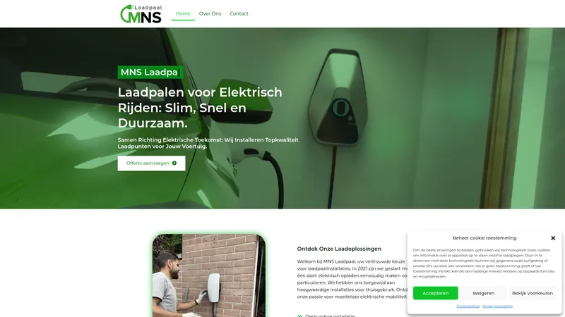 Website van MNS Laadpaal