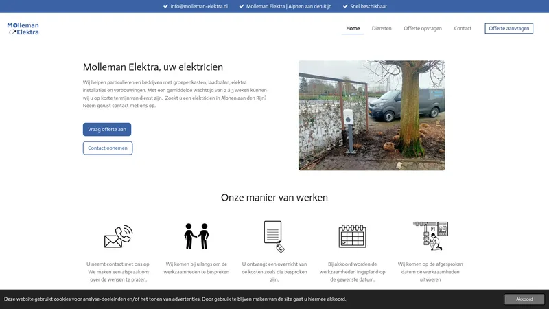 Website van Molleman Elektra