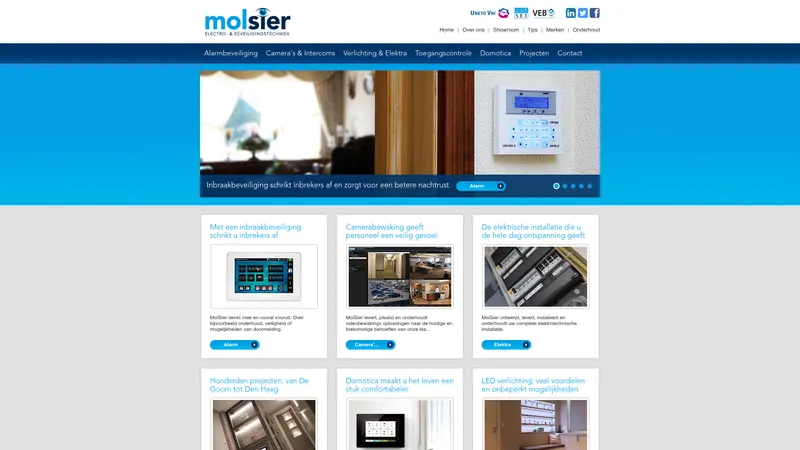 Website van MolSier Electro- & beveiligingstechniek