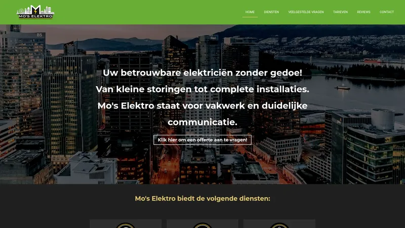 Website van Mo's Elektro