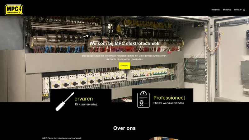 Website van MPC Elektrotechniek