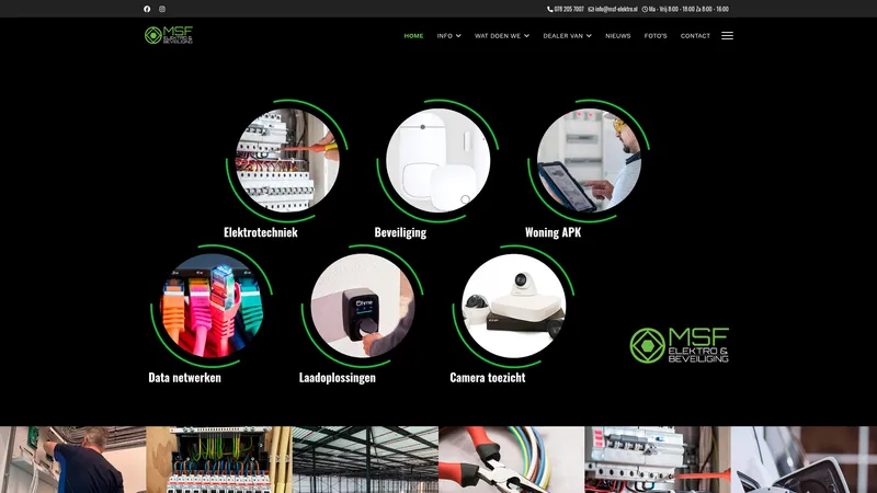 Website van Msf Elektro & Beveiliging