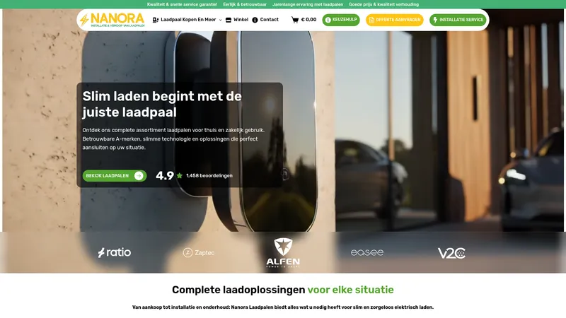 Website van Nanora laadpalen