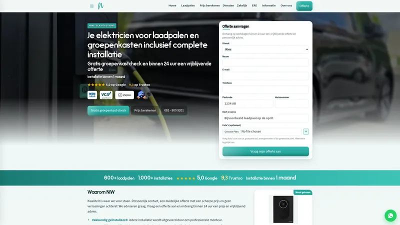 Website van NiW Tech Solutions