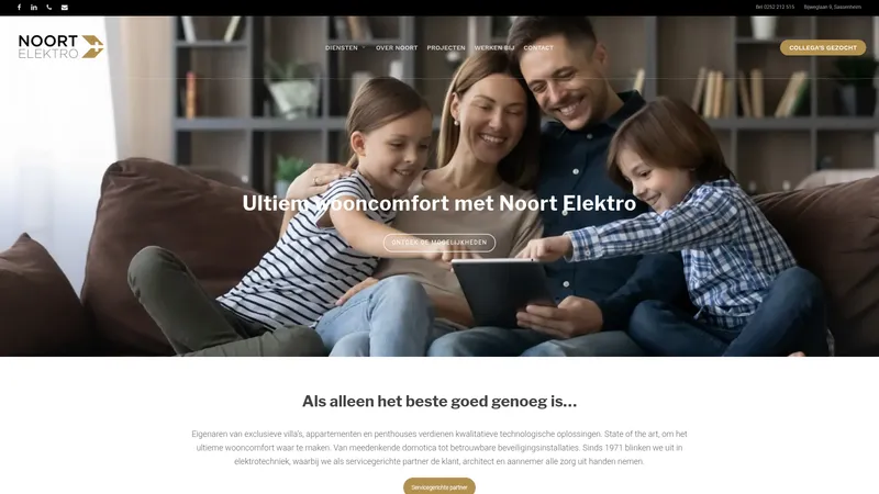 Website van Noort Elektrotechniek bv