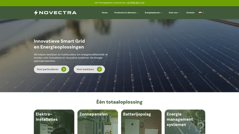 Website van NOVECTRA B.V.