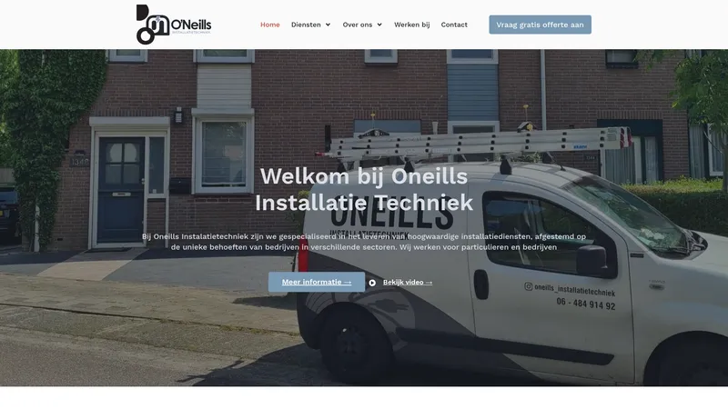 Website van Oneills Installatietechniek