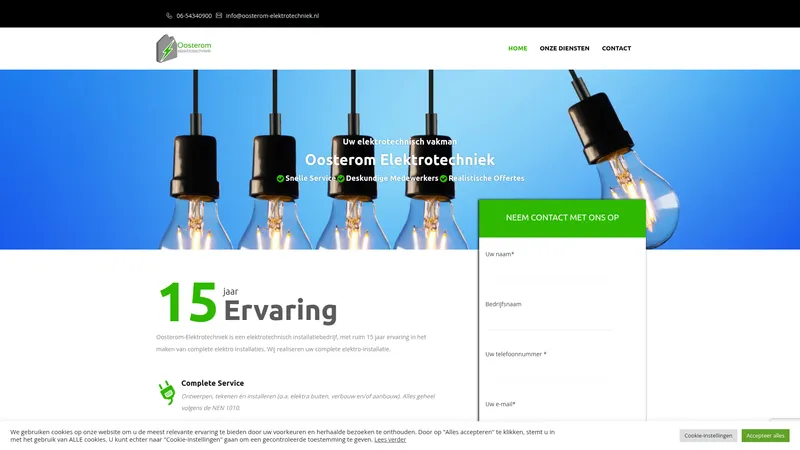 Website van Oosterom elektrotechniek