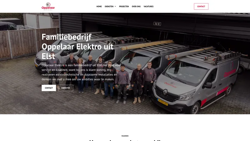 Website van Oppelaar Elektro BV