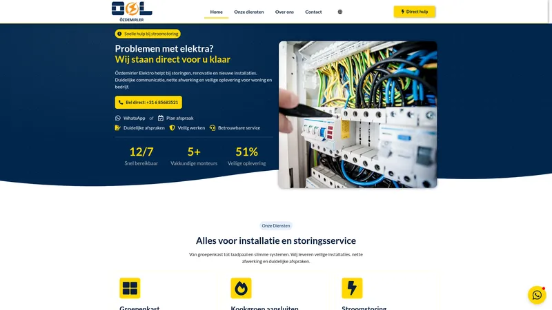Website van Ozdemirler Elektro