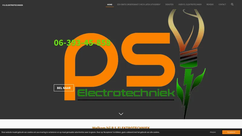 Website van P.S.Elektrotechniek