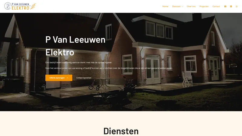 Website van P van Leeuwen Elektro