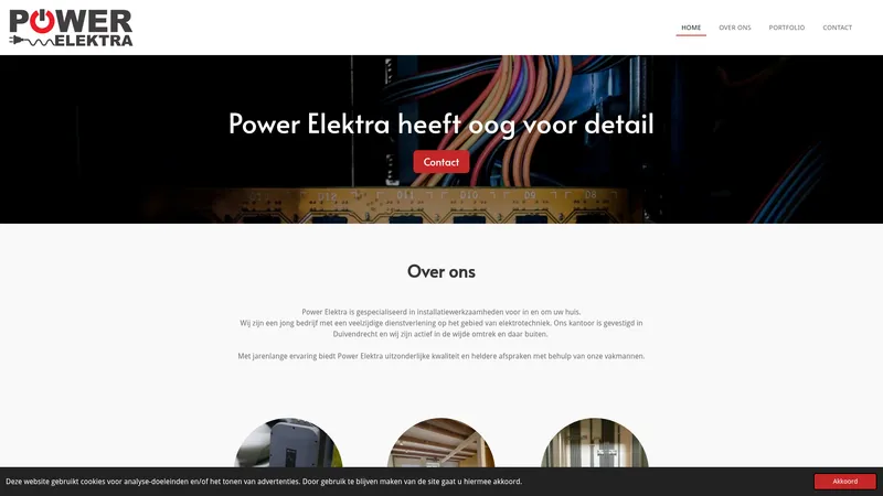 Website van Power Elektra