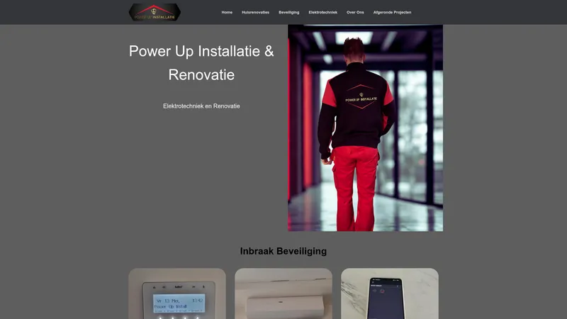 Website van Power Up Installatie & Renovatie