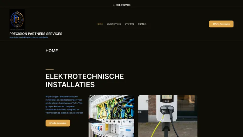 Website van Precision Partners Services