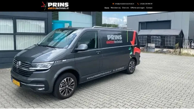 Website van Prins elektrotechniek
