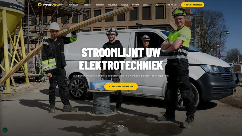 Website van Provolt Elektrotechniek B.V.