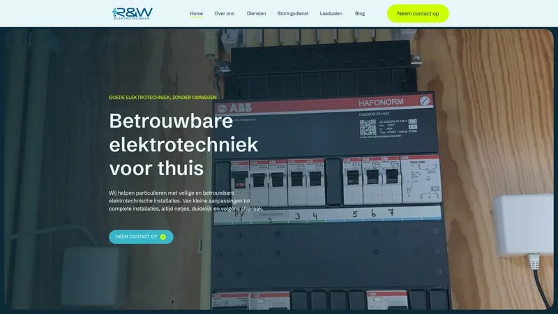 Website van R&W Elektrotechniek | elektrotechniek en brandbeveiliging