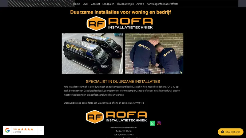 Website van Rofa Installatietechniek