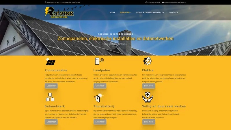 Website van Rolvink Elektrotechniek