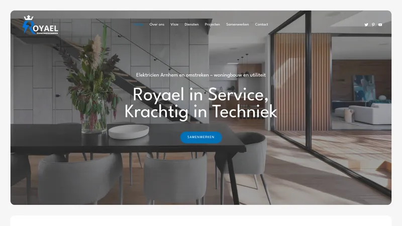 Website van Royael Elektro