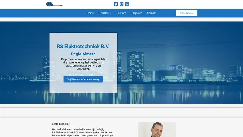 Website van RS Elektrotechniek