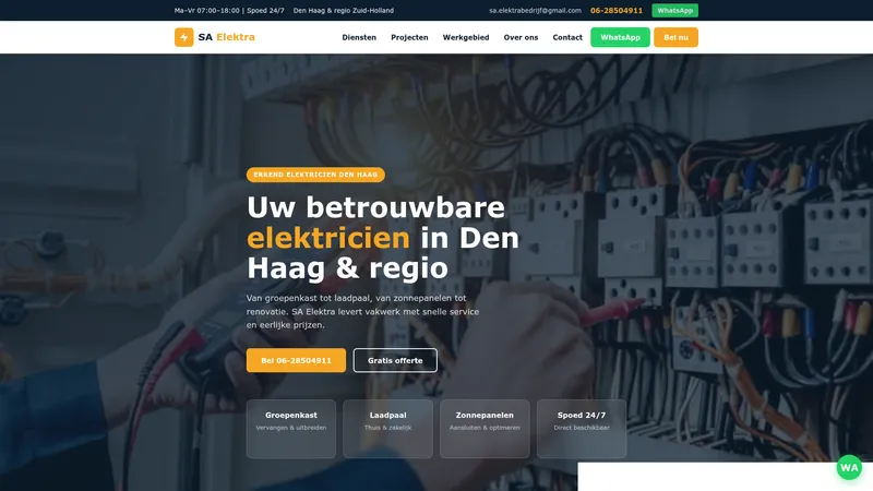 Website van SA Elektra
