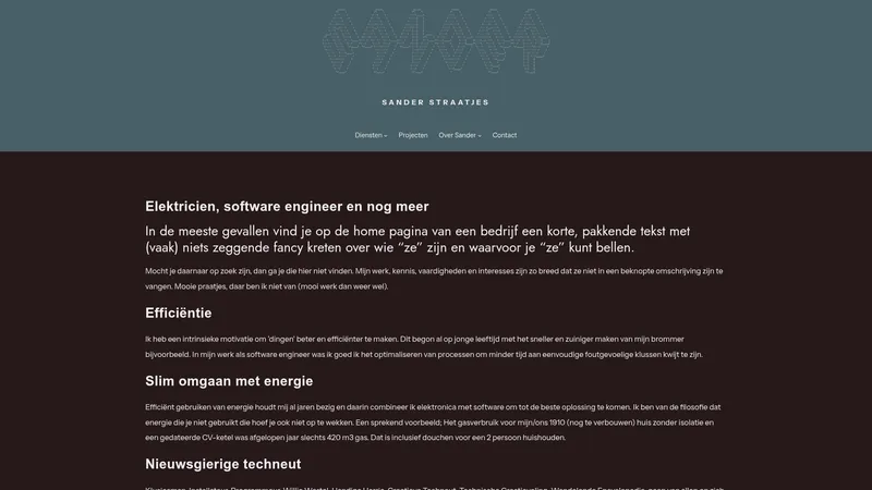 Website van Sander Straatjes engineering en installatie