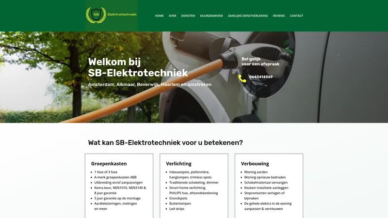 Website van SB-Elektrotechniek