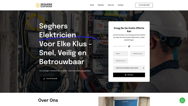 Website van Seghers Elektricien