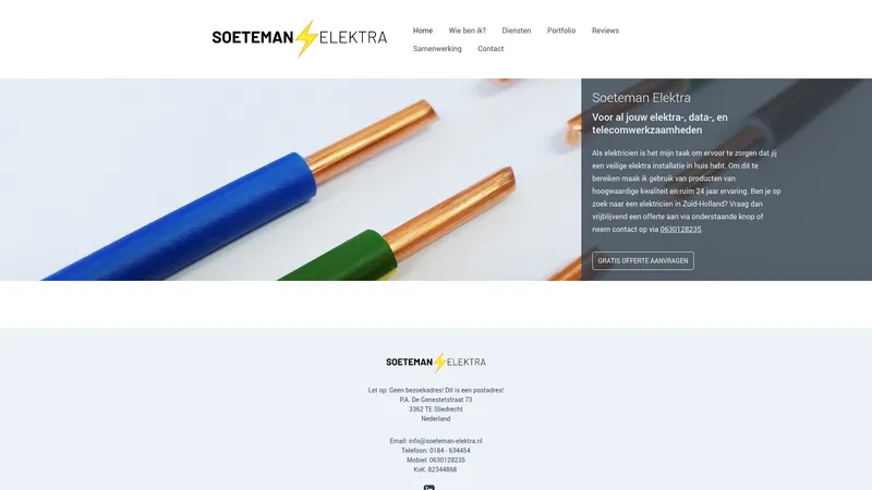 Website van Soeteman Elektra