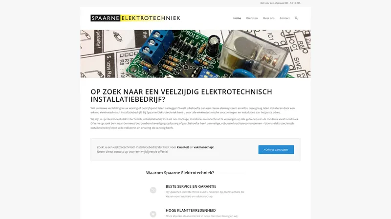 Website van Spaarne Elektrotechniek